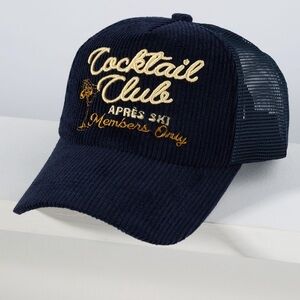 Anthropologie Cocktail Club Apres Ski Members Only Corduroy Trucker Hat, New